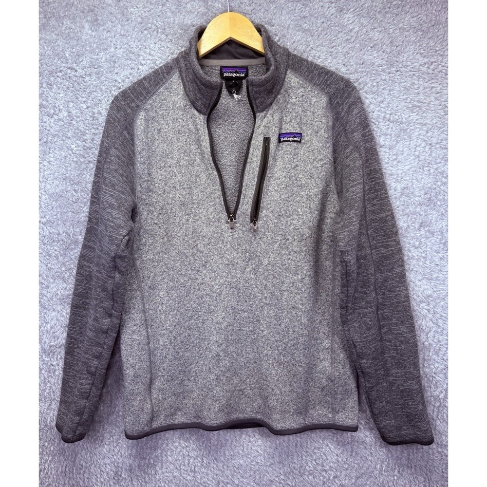 Patagonia Better Sweater Mens Medium Two Tone Gray Fleece 1/4 Zip Pullover - Picture 4 of 11